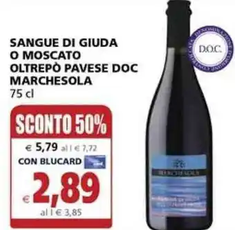 Marchesola Sangue di Guida o Moscato Oltrepò Pavese DOC 75 cl