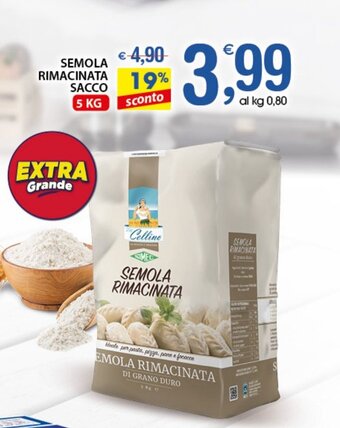Qui Discount Semola Rimacinata Sacco 5 kg offerta