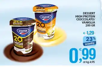 Qui Discount Stuffer Dessert High Protein Cioccolato/Vaniglia 200 gr offerta