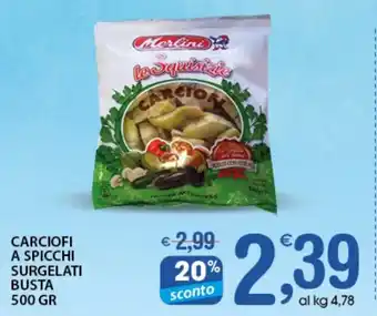 Qui Discount Merlini Carciofi a Spicchi Surgelati Busta 500 gr offerta