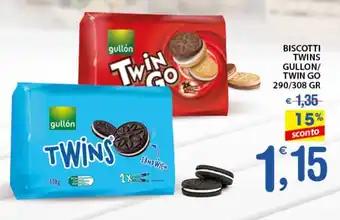 Qui Discount Gullon/Twin Go Biscotti Twins 290/308 gr offerta