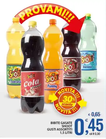 Qui Discount Shoot Bibite Gasate Gusti Assortiti 1,5 litri offerta