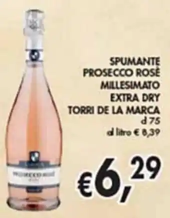 Supermercato Coal Spumante Prosecco Rosè Millesimato Extra Dry Torri de la Marca cl 75 offerta