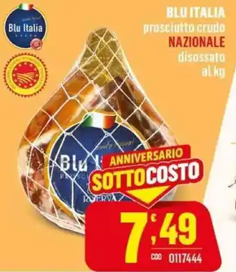 Blu Italia Prosciutto Crudo Nazionale Disossato