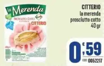 Gruppo di Palo Citterio La Merenda Prosciutto Cotto 40 gr offerta