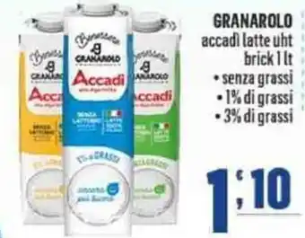 Granarolo accadì latte uht brick 1 lt senza grassi