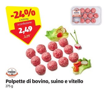 ALDI Il Podere Polpette di bovino, suino e vitello 275 g offerta