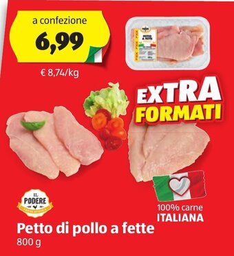 ALDI Il Podere Petto di pollo a fette 800 g offerta