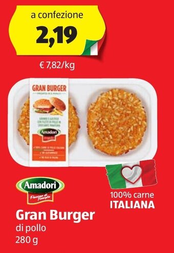 ALDI Amadori Gran Burger di pollo 280 g offerta