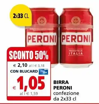 Il Gigante Birra peroni 2x33cl offerta