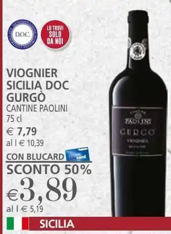 Viognier sicilia doc gurgò 75cl