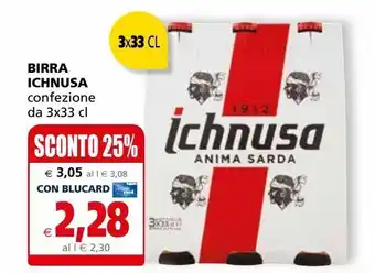 Il Gigante Birra ichnusa 3x33cl offerta