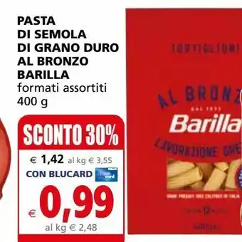 Il Gigante Pasta di semola di grano duro al bronzo barilla 400g offerta