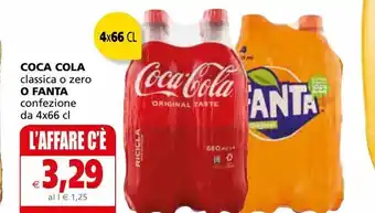 Il Gigante Coca-cola o fanta 4x66cl offerta