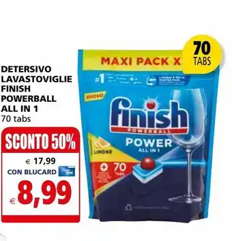 Il Gigante Detersivo lavastoviglie finish powerball all in 1 70 tabs offerta