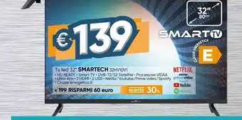 Tv led 32'' smartech