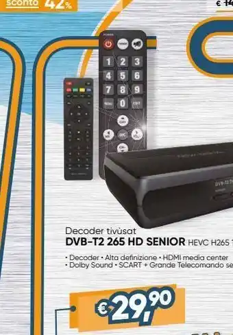 Il Gigante Decoder tivùsat dvd-t2 265 hd senior offerta
