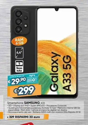 Il Gigante Smartphone samsung a33 offerta