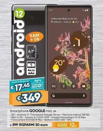 Il Gigante Smartphone google pixel 6a offerta