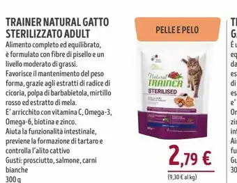 Trainer natural gatto sterilizzato adult 300g