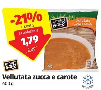 ALDI Nature's Gold Vellutata zucca e carote 600 g offerta