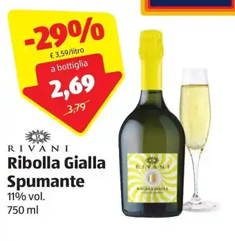 ALDI Rivani Ribolla Gialla Spumante 11% vol. 750 ml offerta