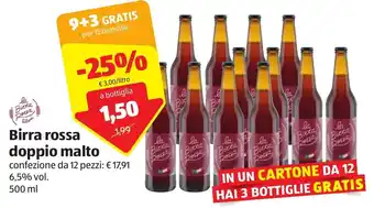 ALDI Birra rossa doppio malto 500 ml offerta