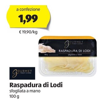 ALDI Gourmet Finest Cuisine Raspadura di Lodi sfogliata a mano 100 g offerta