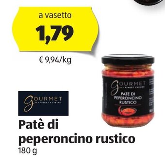 ALDI Gourmet Finest Cuisine Patè di peperoncino rustico 180 g offerta