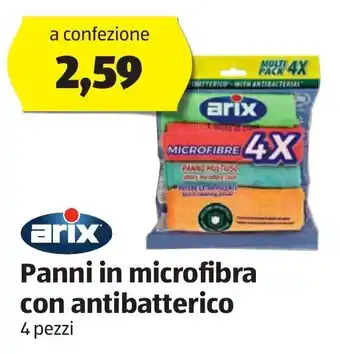 ALDI Arix Panni in microfibra con antibatterico 4 pezzi offerta