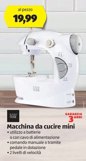 ALDI Easy Home Macchina da cucire mini offerta