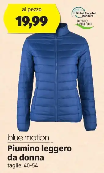 ALDI blue motion Piumino leggero da donna taglie: 40-54 offerta
