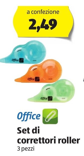 Office Set di correttori roller 3 pezzi