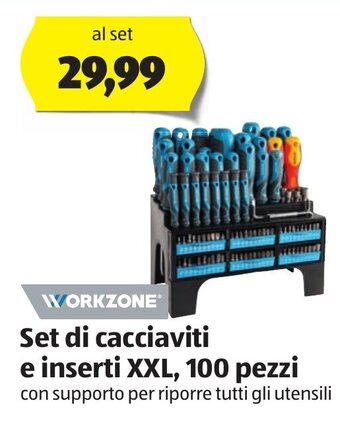 ALDI Workzone Set di cacciaviti e inserti XXL, 100 pezzi offerta