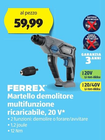 ALDI Ferrex Martello demolitore multifunzione ricaricabile, 20 V offerta