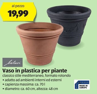 ALDI Belavi Vaso in plastica per piante offerta