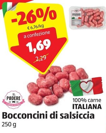 ALDI IL Podere Bocconcini di salsiccia 250 g offerta