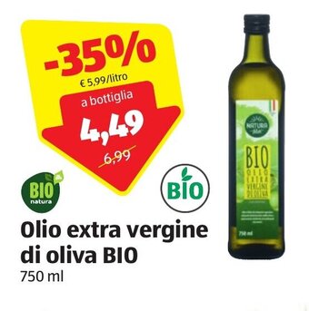 ALDI Bio Natura Olio extra vergine di oliva Bio 750 ml offerta