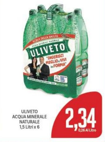 Supermercati Piccolo Uliveto Acqua Minerale Naturale 1,5 litri x 6 offerta