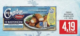 Supermercati Piccolo Findus Bastoncini di Merluzzo x 12 - 300 g offerta