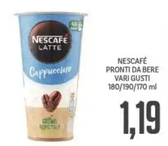 Supermercati Piccolo Nescafé Pronti da Bere vari gusti 180/190/170 ml offerta