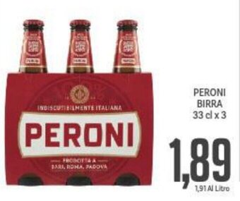 Supermercati Piccolo Peroni Birra 33 cl x 3 offerta