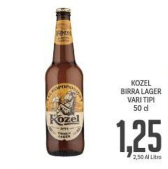 Supermercati Piccolo Kozel Birra Lager vari tipi 50 cl offerta
