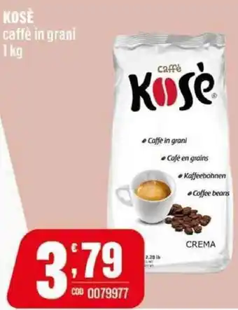 Gruppo di Palo Kosè Caffè in grani 1 kg offerta