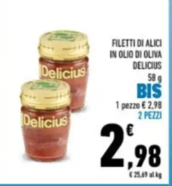 Conad Filetti Di Alici In Olio Di Oliva Delicius 58 g offerta
