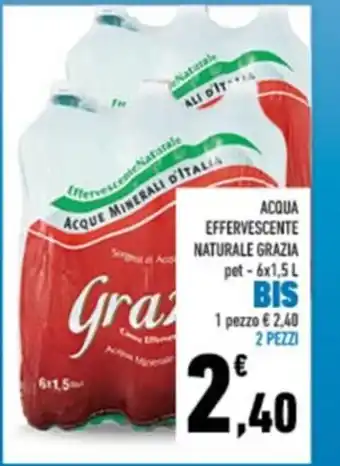 Conad Acqua Effervescente Naturale Grazia pet - 6 x 1 ,5 L offerta