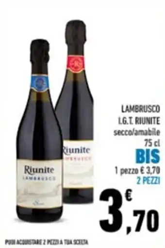 Conad Lambrusco I.G.T. Riunite secco / amabile 75 cl offerta