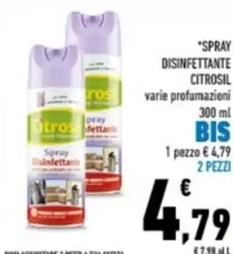 Conad Citrosil Spray Disinfettante varie profumazioni 300 ml 2 pezzi offerta