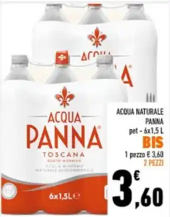 Conad Panna Acqua Naturale pet 6 x 1,5 l 2 pezzi offerta