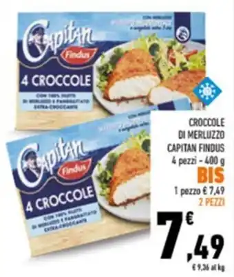 Conad Capitan Findus Croccole Di Merluzzo 4 pezzi 400 g 2 pezzi offerta